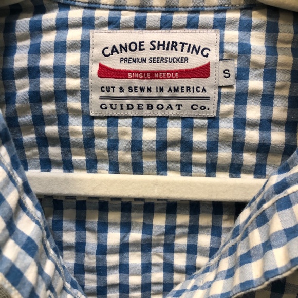 Guideboat Co. Canoe Shirting  Seersucker Cottage Core Beach or Preppy - Picture 2 of 3